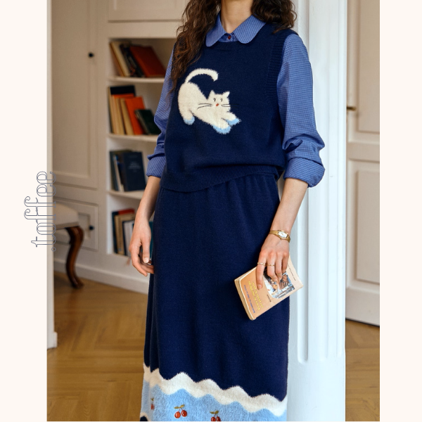 夢の上で跳ねる猫と小さな果実たちのセットアップ《Z01146》