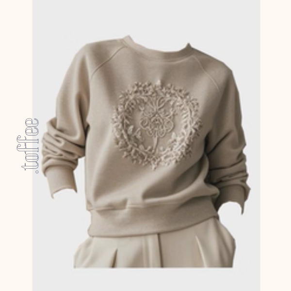 立体リース装飾のクルーネックスウェット《Z01293》