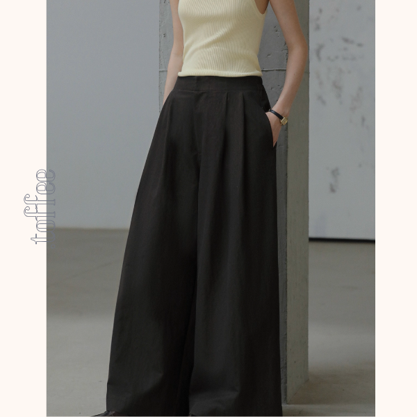 深みブラウンのシックワイドパンツ《Z01087》