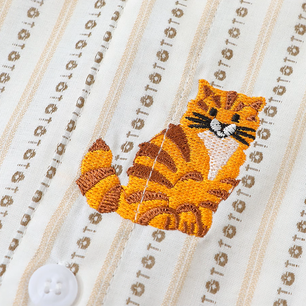 カラフル猫ちゃん刺繍入りショートスリーブシャツ《Z00909》