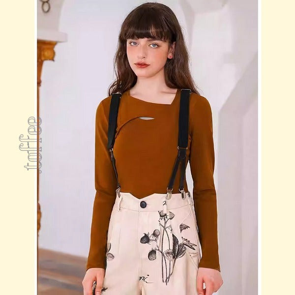 【3color】ニッチなクロスデザイン ボトリングシャツ C0167