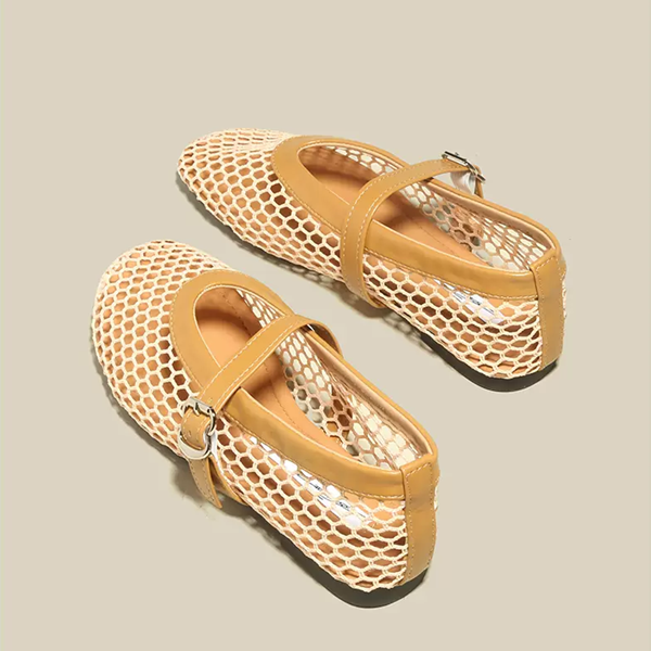 メッシュレースフラットシューズ Z00369