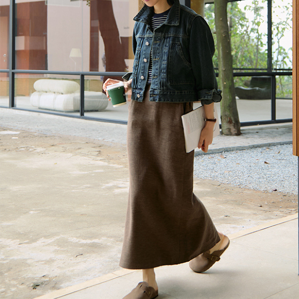 バックスリットコットンロングスカート Z00099