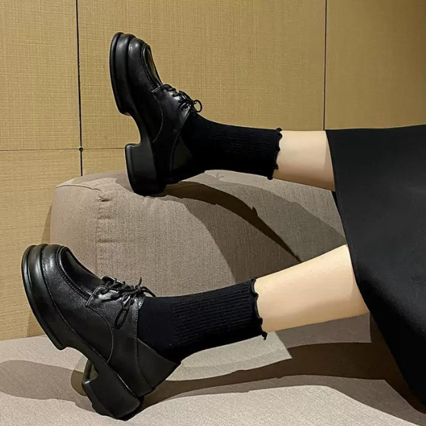 ミドルヒールレースアップシューズ w-055