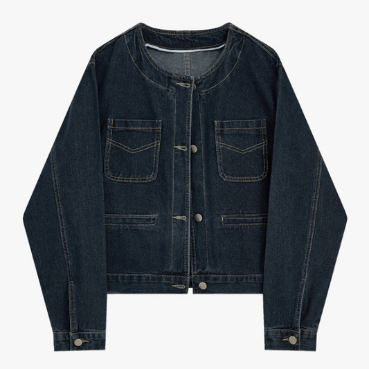 ノーカラーデニムジャケット X-228