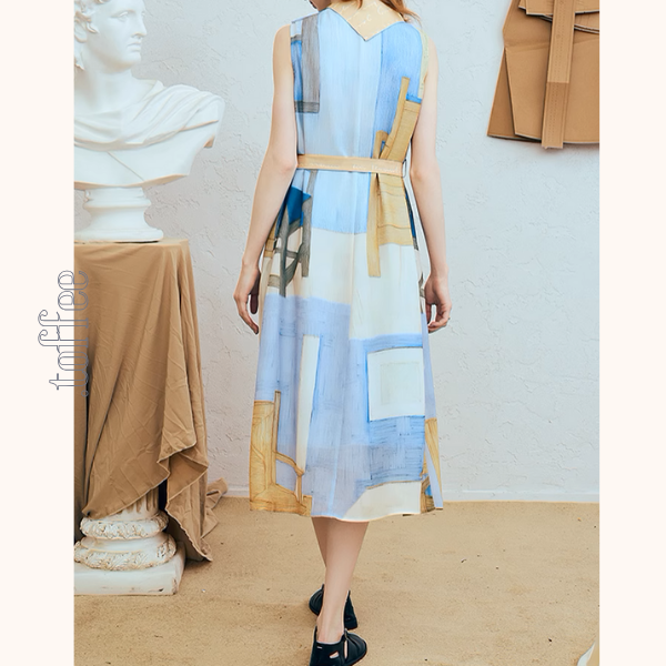 ルームプリントノースリーブワンピース《Z00980》