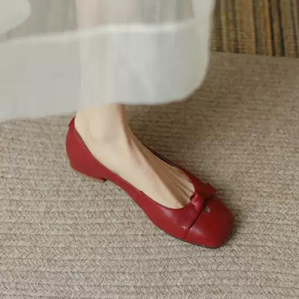 【2color】スクエアトゥリボンシューズ X-020