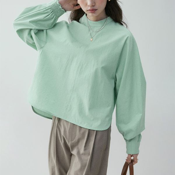 【2color】ギャザーカフ&バルーンスリーブブラウス《Z00838》