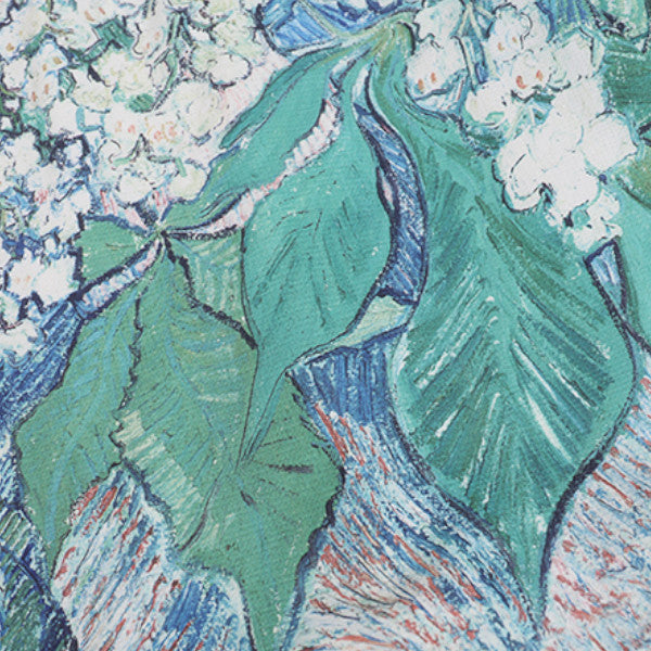 レースと油絵風プリント入りロングスカート Z00258