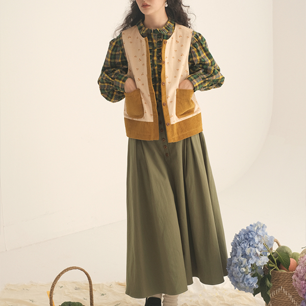 パフスリーブチェック柄ブラウス Z00451