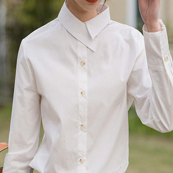 アシンメントリックカラーホワイトシャツ 《Z00809》