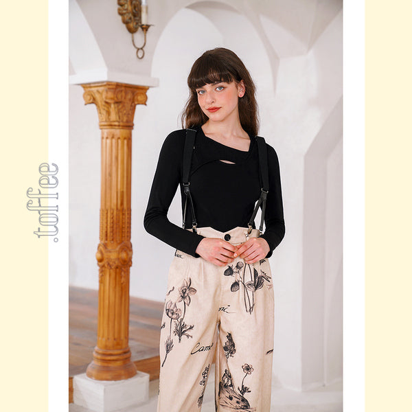 【3color】ニッチなクロスデザイン ボトリングシャツ C0167