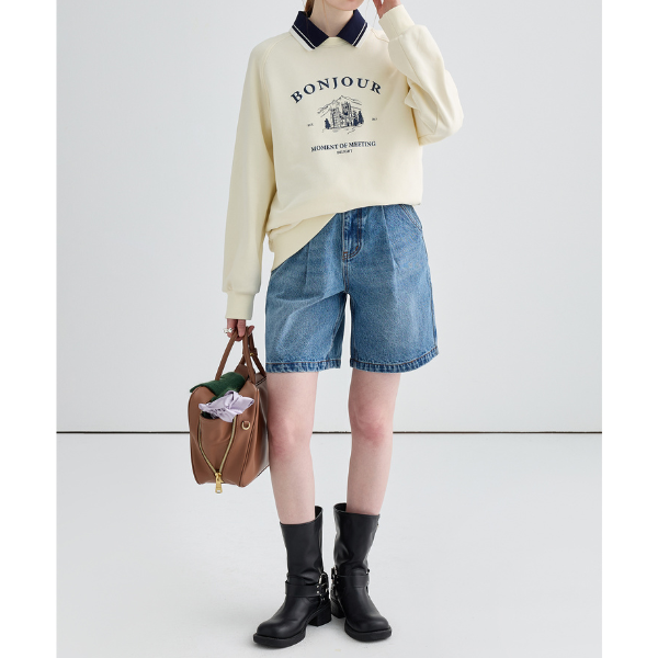 “BONJOUR”プリントスェットシャツ Z00087