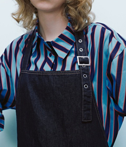 ホルターネックプリーツデニムワンピース Z00408