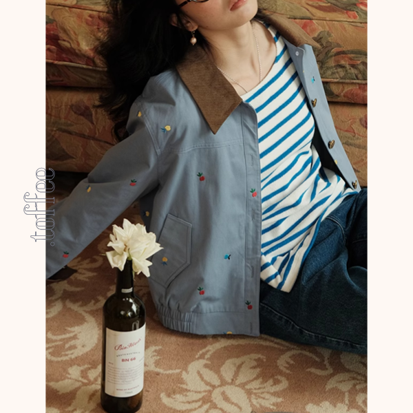 【2color】マルチカラー刺繍入りデニムセットアップ Z00499