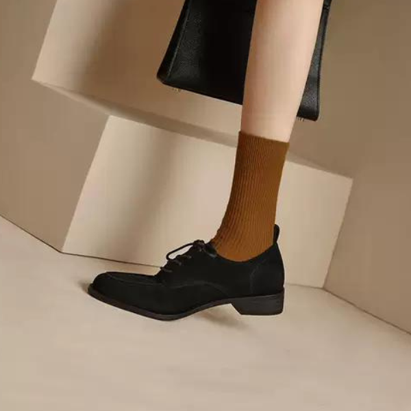 【2color】レトロデザインレースアップローファー AU-283