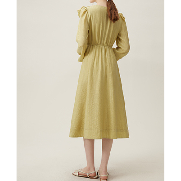 【2COLOR】フロントフリルVネックワンピース Z00093