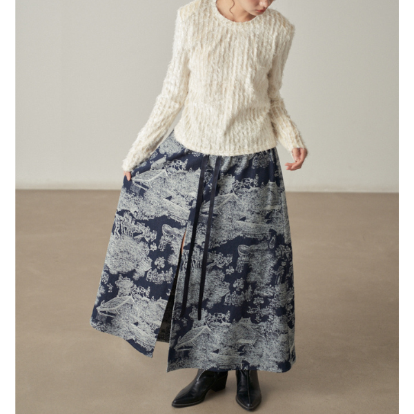 【2color】 レースフリンジ スリムフィットトップス X-433