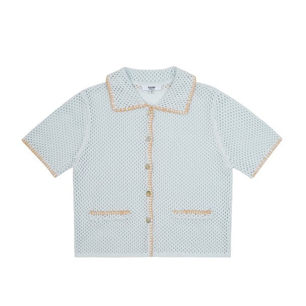 ショートニットメッシュカーディガン Z00386