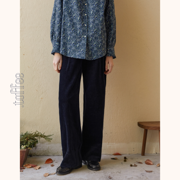 【2color】ハイウエストコーデュロイパンツ Z00523