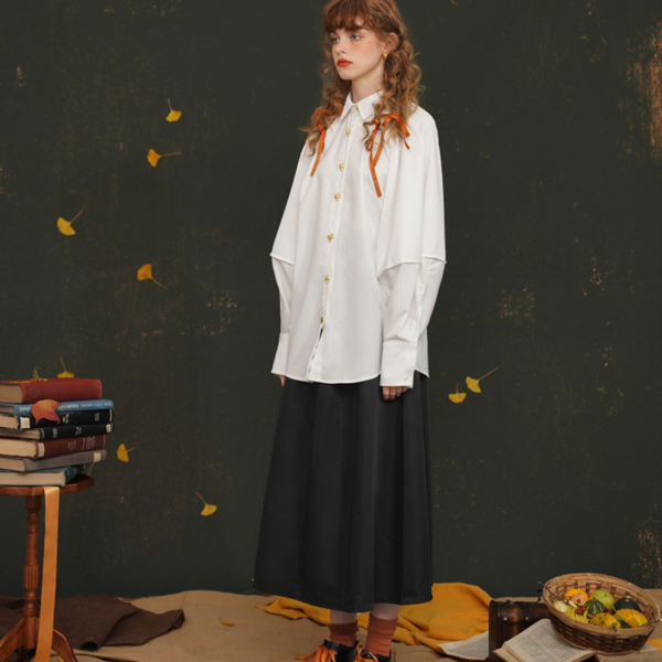 【2color】フォックスボタンシャツ w-033