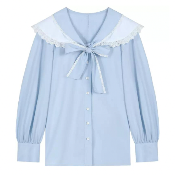 フリルカラーボウタイシャツ w-139