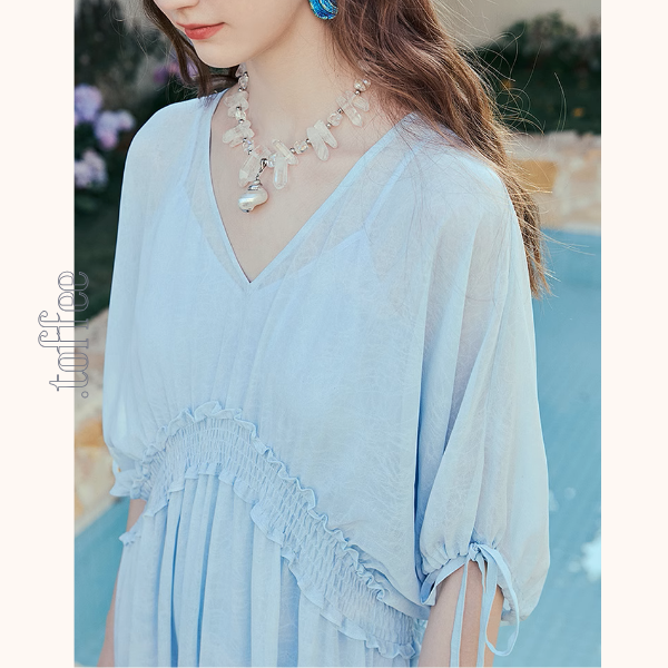 ロングティアードマキシワンピース《Z00969》