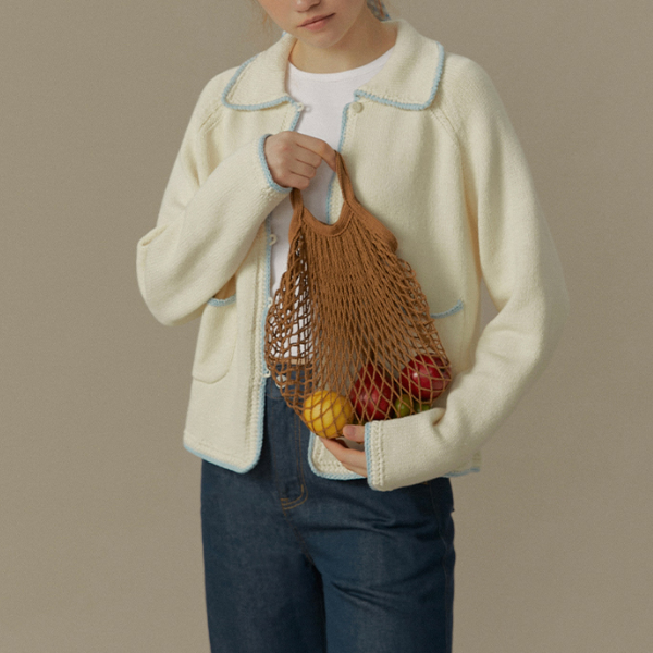 北欧風コントラストエッジカーディガン《Z00826》