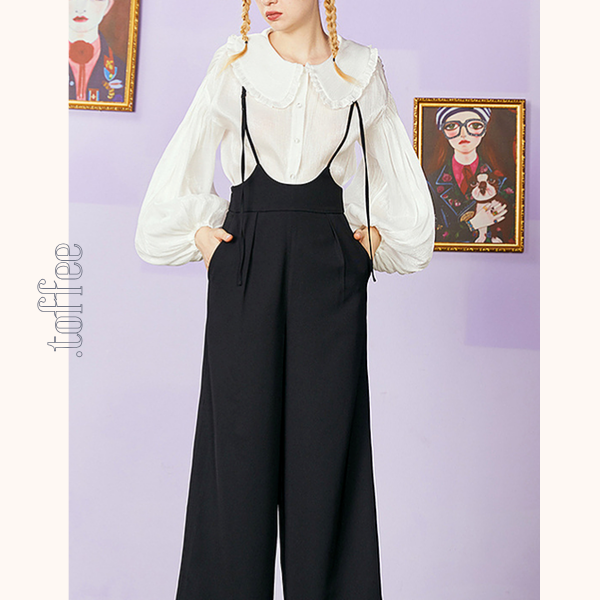 【3color】ハイウエストスリムサロペット 《Z00684》