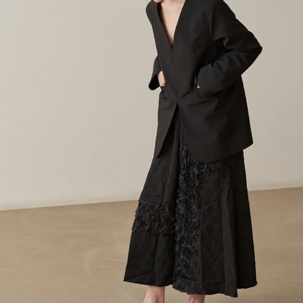 立体フラワーレーススカート X-087