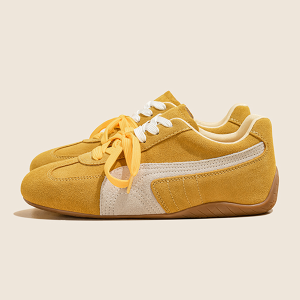 【2color】ラウンドトゥバイカラーシューレース ローカットスニーカー 《Z00780》