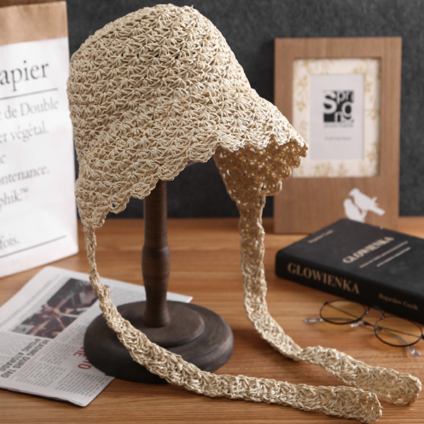 【3color】ストラップ付ストローハット Z00356