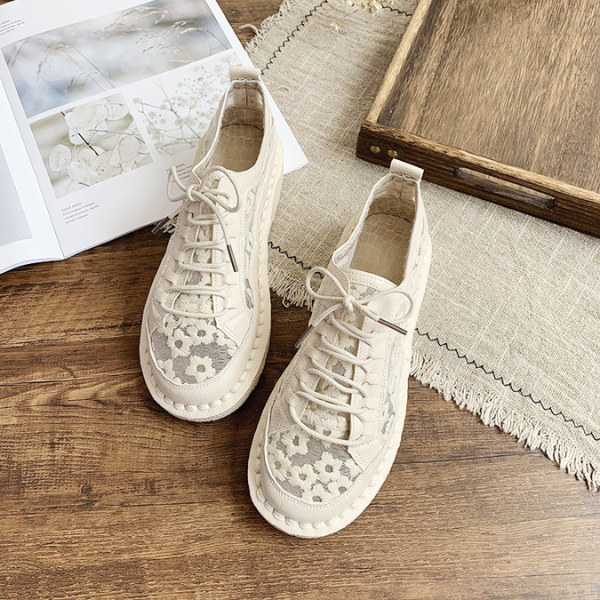 【2color】フラワーエンブロイダリーレトロシューズ AU-131