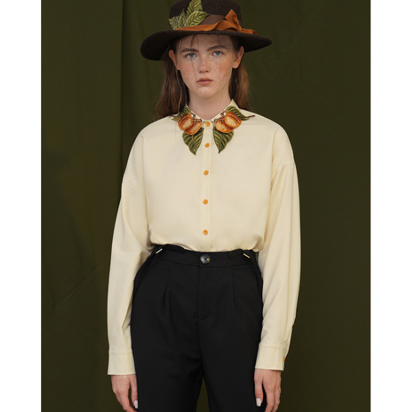 桃が成ったブリテッシュデザインシャツ sp0068