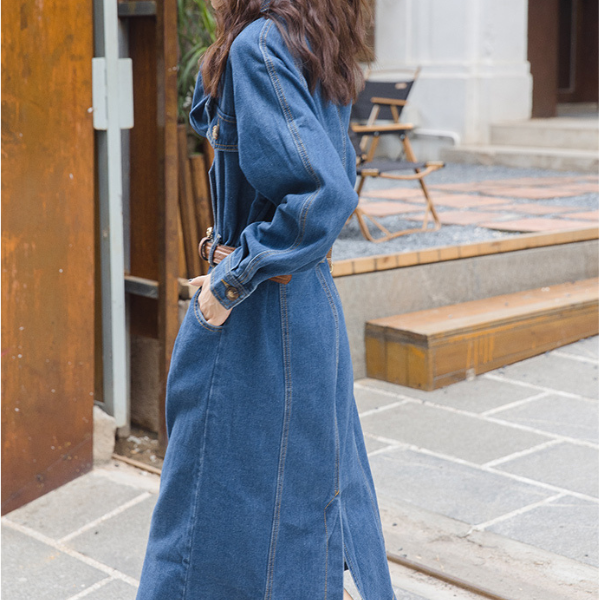ダブルブレストデニムワンピース AU-325
