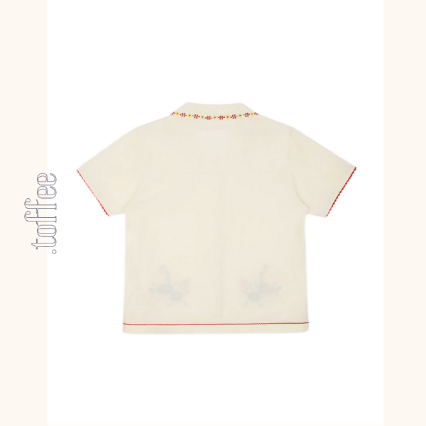 花柄刺繍コットンシャツ《Z00958》