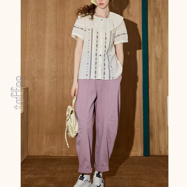 ハイウエストカジュアルワイドパンツ《Z01017》