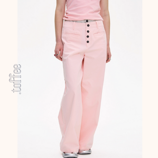 【2color】チェック柄ディテールワイドパンツ《Z01005》