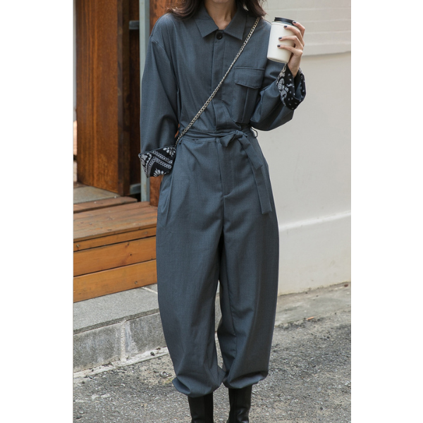 ウエストベルトワントーンジャンプスーツ AU-222