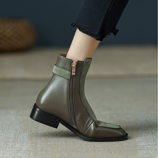 【3color】シームデザインベルテッドブーツ X-372