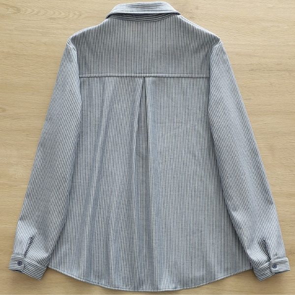【4color】胸ポケット付きストライプ柄ボタンシャツ 《Z00724》