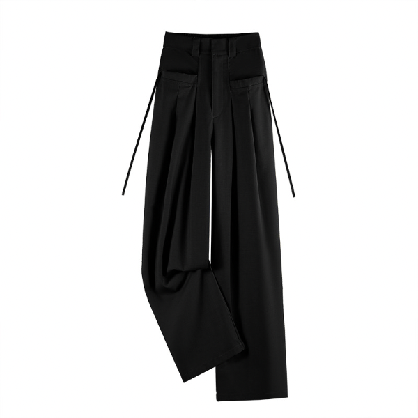 【2color】ハイウエストタックワイドパンツ X-163