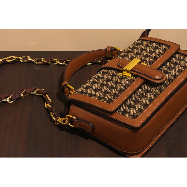 千鳥格子チェーンショルダーバッグ AU-169