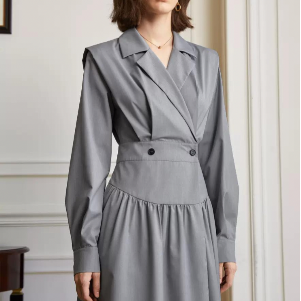 ウエストマークシャツワンピース w-144