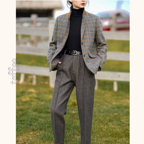 グレンチェック柄 テーラードジャケット 《Z00769》