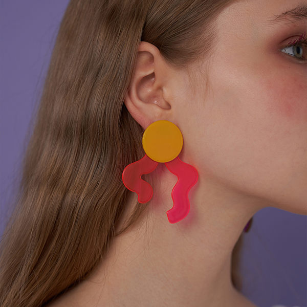 【3color】【2pattern】アーティスティックリボンモチーフイヤーアクセサリー 《Z00799》