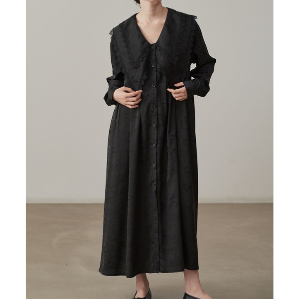 ビッグカラージャガードドレス X-068