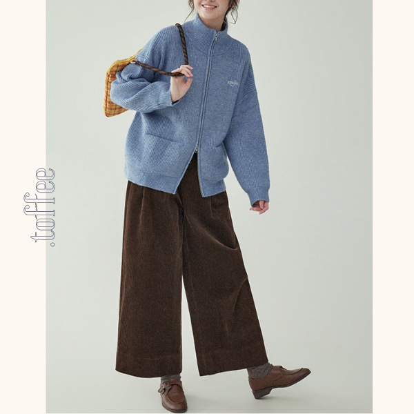 【2color】コーデュロイハイウエストワイドパンツ 《Z00734》