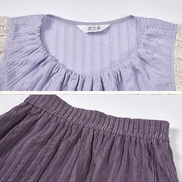 フリルスリーブトップ&ワイドパンツセットアップ《Z00966》