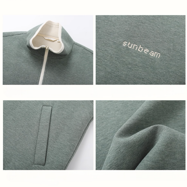 【2color】スタンドカラー ジップアップドロップショルダー スウェット《Z00891》